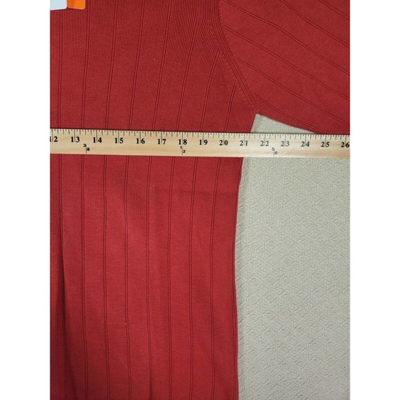 Vintage Halogen‎ Sweater Mens Medium M Red Ribbed Pullover V Neck Y2K NWT 2 - Picture 7 of 12